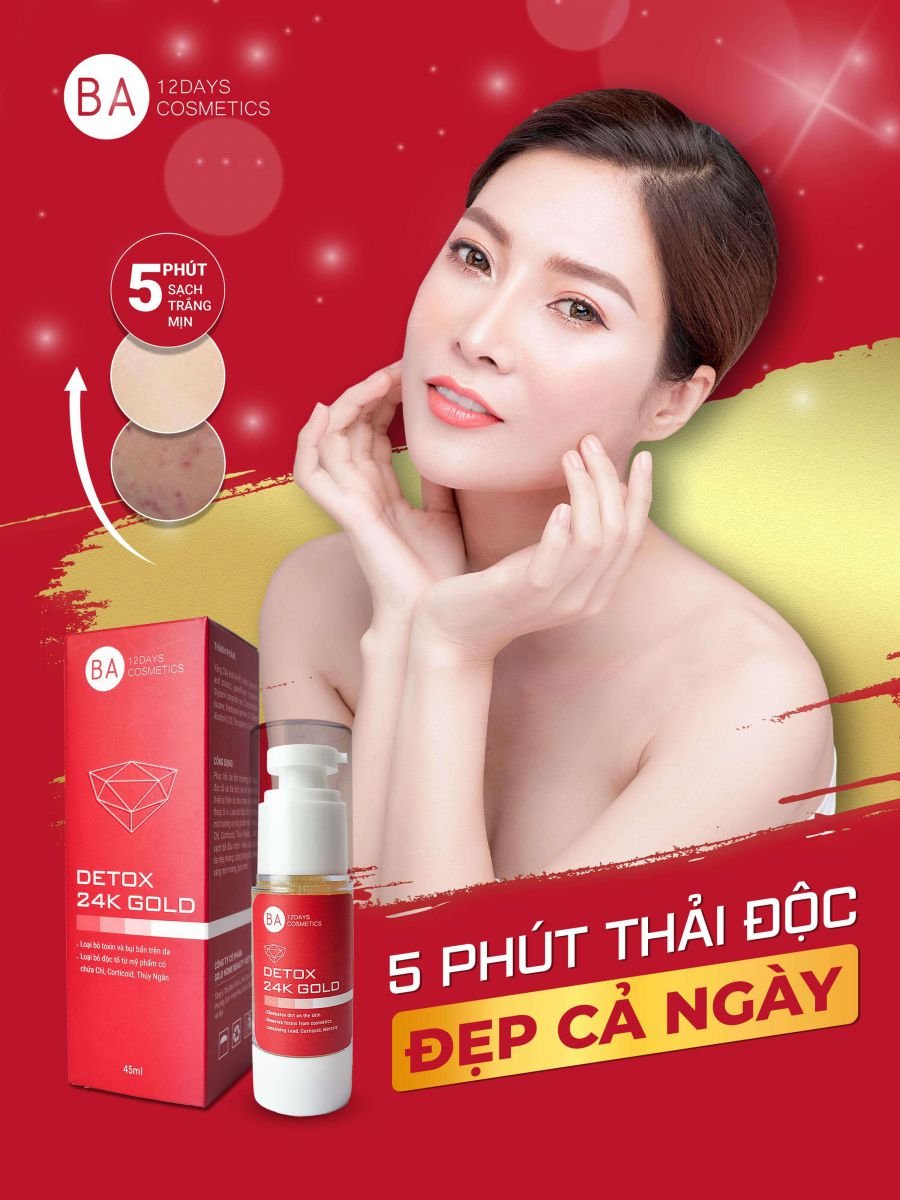 Ba12Days, Ba12Days Cosmetic, BABEAUTY, Detox 24k Gold, thải độc da, phục hồi hư tổn tận sâu bên trong