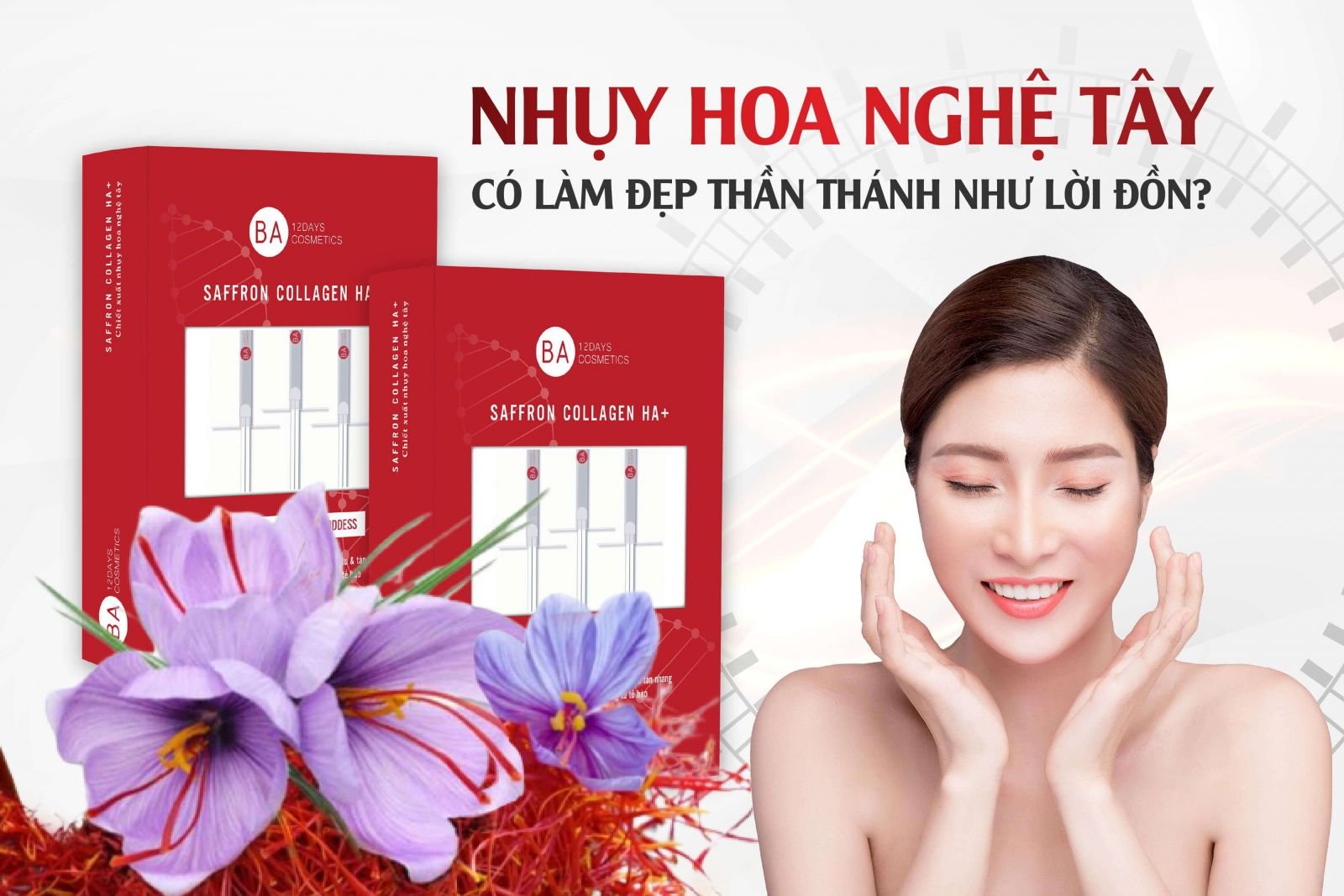 Ba12Days, Ba12Days Cosmetic, Babeauty, Saffron Collagen HA+, Dưỡng trắng da